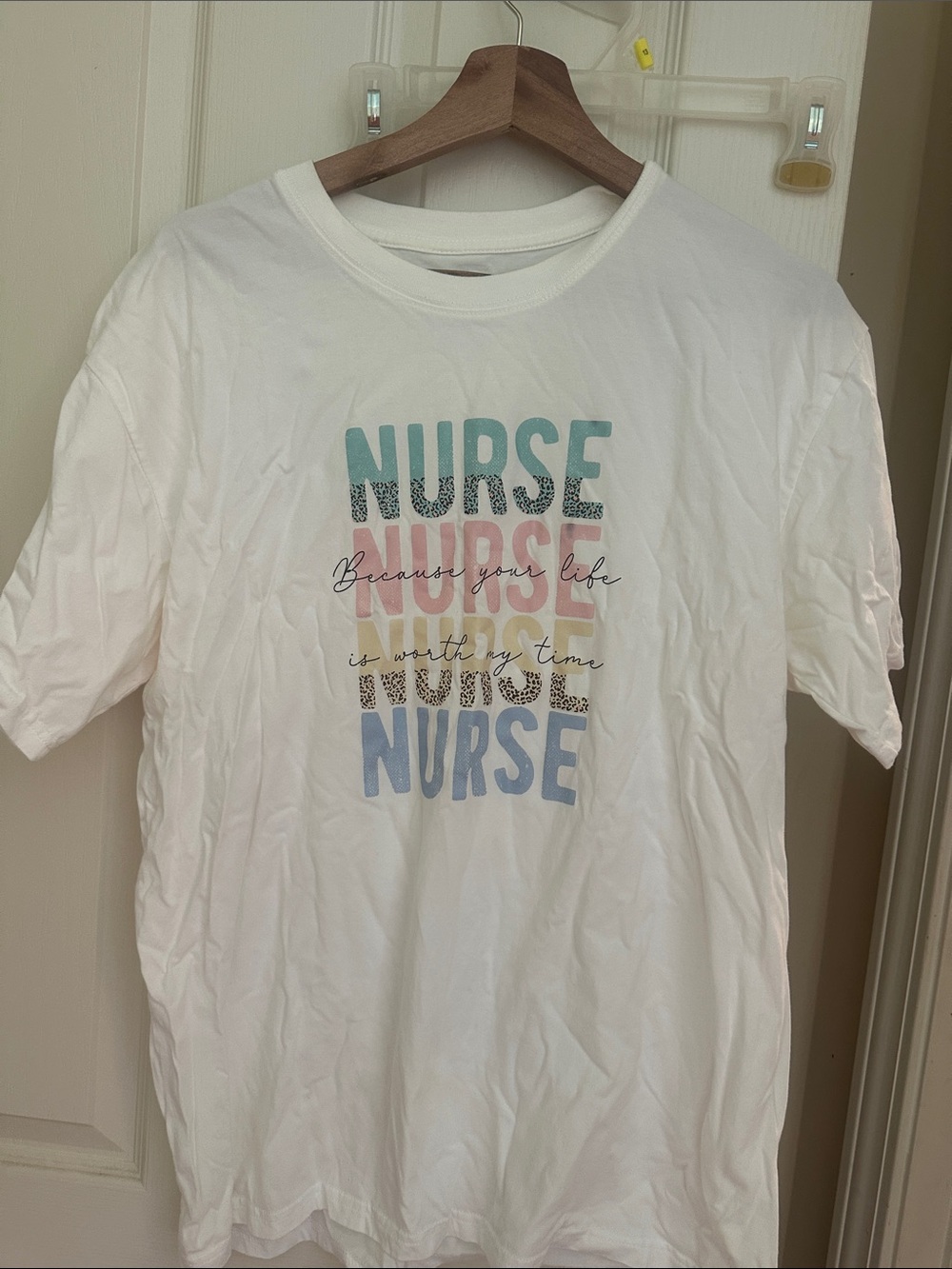 Nurse Graphic Tee in Pastel Colors